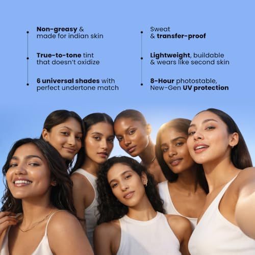 Image of Foxtale SPF 50 PA++++ Tinted Sunscreen, 04 Clay | In-Vivo Tested & UVA /B Protection | Niacinamide & Vitamin E | Daily Wear, Blurs Pores, Evens Tone, Matte Finish, Non-Greasy | All Skin Types | 50ml