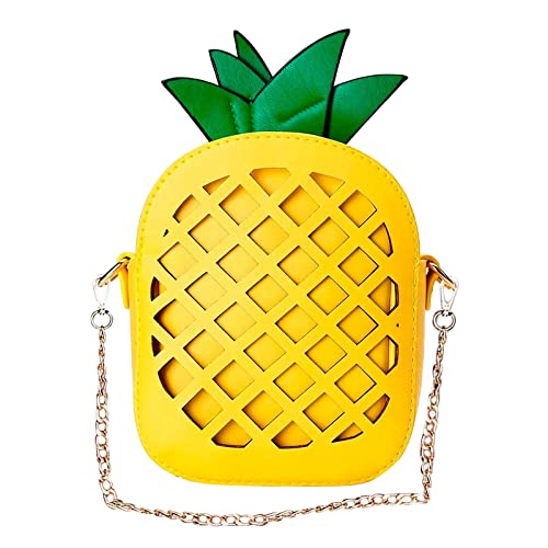 Bolso de piña para mujer, bolso de hombro tipo para chica de verano, para decoraciones de tropicales Tote Bag (Yellow, One Size)