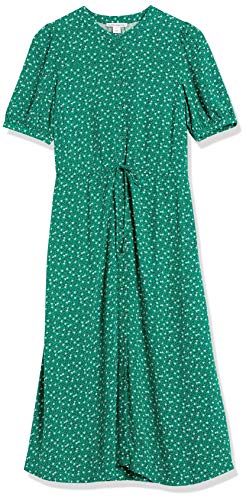 Image of Amazon Essentials Women's Fit and Flare Half-Sleeve Waisted Midi A-Line Dress with Pockets