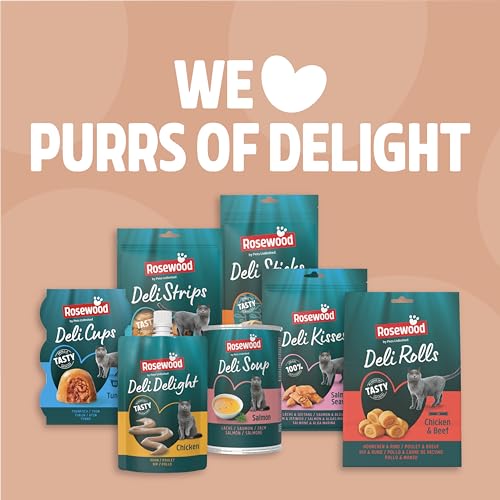Rosewood Deli Soup Lachs – Köstlicher Katzensnack als Brühe mit weichen Lachsstückchen, ohne Zusatz von Salz oder Zucker, ohne künstliche Zusatzstoffe, 135 ml