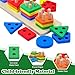 Yolesty Montessori Toys Wooden Color & Shape Sorting Learning Matching Box with Stacking Toys, Early Educational Block Puzzles Gift for Preschool Toddlers Baby Boy Girl Kids 1 2 3 Years Old