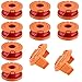 DoDuo 10 Pezzi Linea Trimmer Bobina di Ricambio, Rocchetti Filo Decespugliatore in Nylon per Rifilatore e Cappuccio della Bobina del Trimmer Molatrice Compatibile con Worx WG180 WG163 WA0010