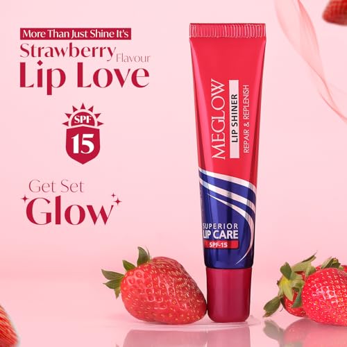 Image of Meglow by Leeford | Lip Shiner | Repair & Replenish | SPF 15 Lip Shiner for Lip Care | Lip Balm for Shiny Lips | Lip Balm for Chapped Lips Pack of 5 (15g each)