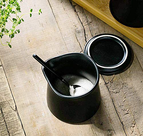 Multi Ceramics Sugar Bowl Seasoning Pot Storage Cream Jar With Lid And Spoon, 120Ml #TOP3