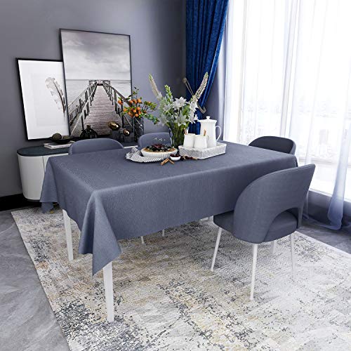 Obstal Vinyl Tablecloth For Picnic Camping Outdoor, 100% Waterproof Oil-Proof Spill-Proof Pvc Table Cloth, Wipeable Thick Rectangle Tablecloth Cover (54 X 108 Inch, Dark Grey) #TOP6