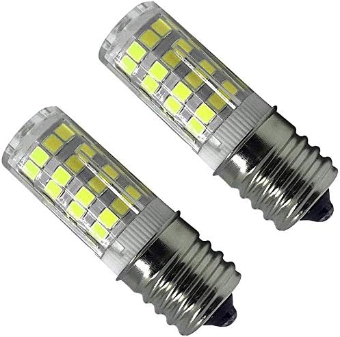 HBGD E17 LED T7 T8 Medium Base LED Appliance Bulb, Dimmable, 4W (Equivalent to 40W Halogen Bulb), Daylight White 6000K 110V-130V, Ceramic E17 LED Bulb for Microwave and Oven Appliances (Pack of 2)