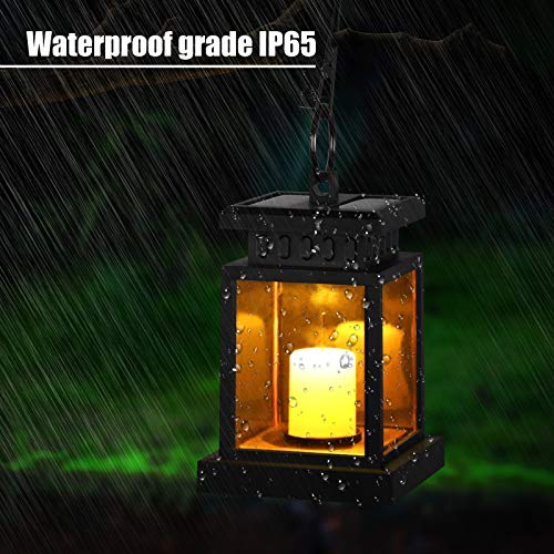 Lanterna solare per esterni con candela LED