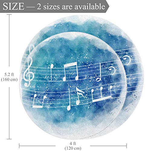 Tapis rond aquarelle 120cm en polyester doux multicolore