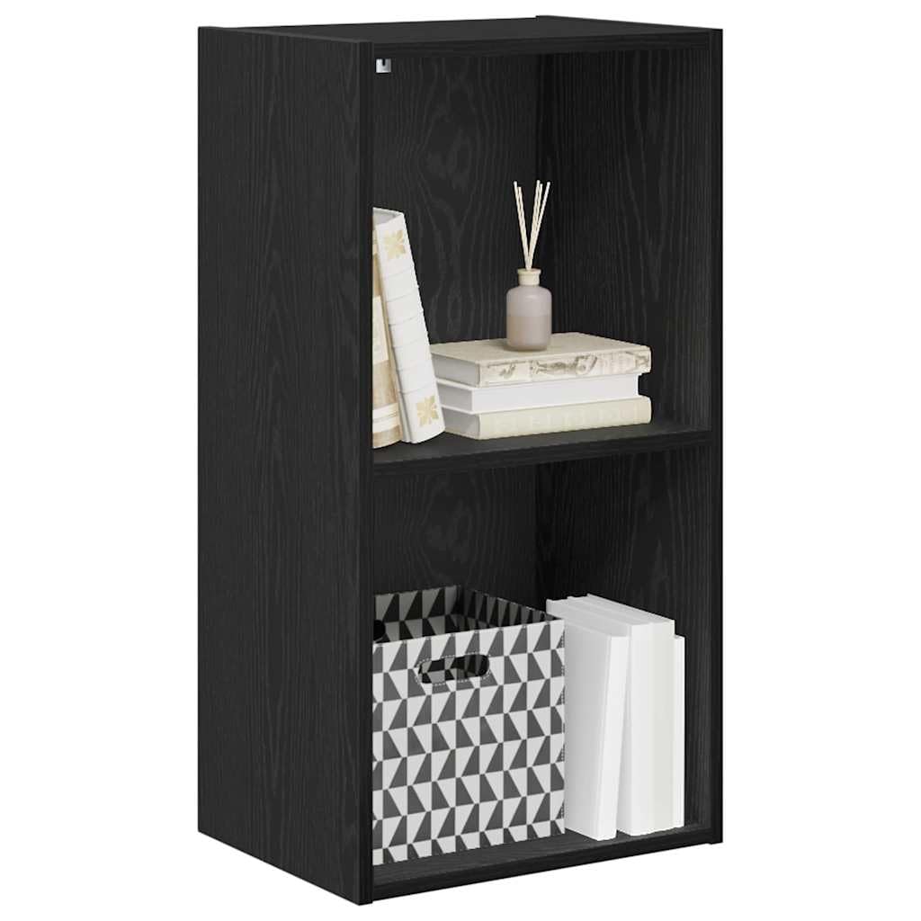 Libreria 2 Ripiani 40x30x77 cm Mobiletto da Soggiorno Nero | Organizzatore salvaspazio autoportante per soggiorno o studio con ripiani regolabili e struttura solida