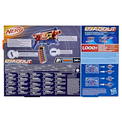 Nerf Loadout Shadowspeed Recon, Blaster et 14 fléchettes N1, Lanceur de Fléchettes Personnalisable pour Enfants et Ados Blaster Semi-Automatique et Electrique, Dès 8 Ans