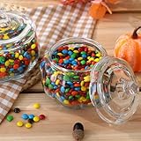 Halloween Decorations-2 PCS Glass Pumpkin Jars with Lid-Halloween Candy Storage for Home Fall Thanksgiving Halloween Party Centerpieces Decor