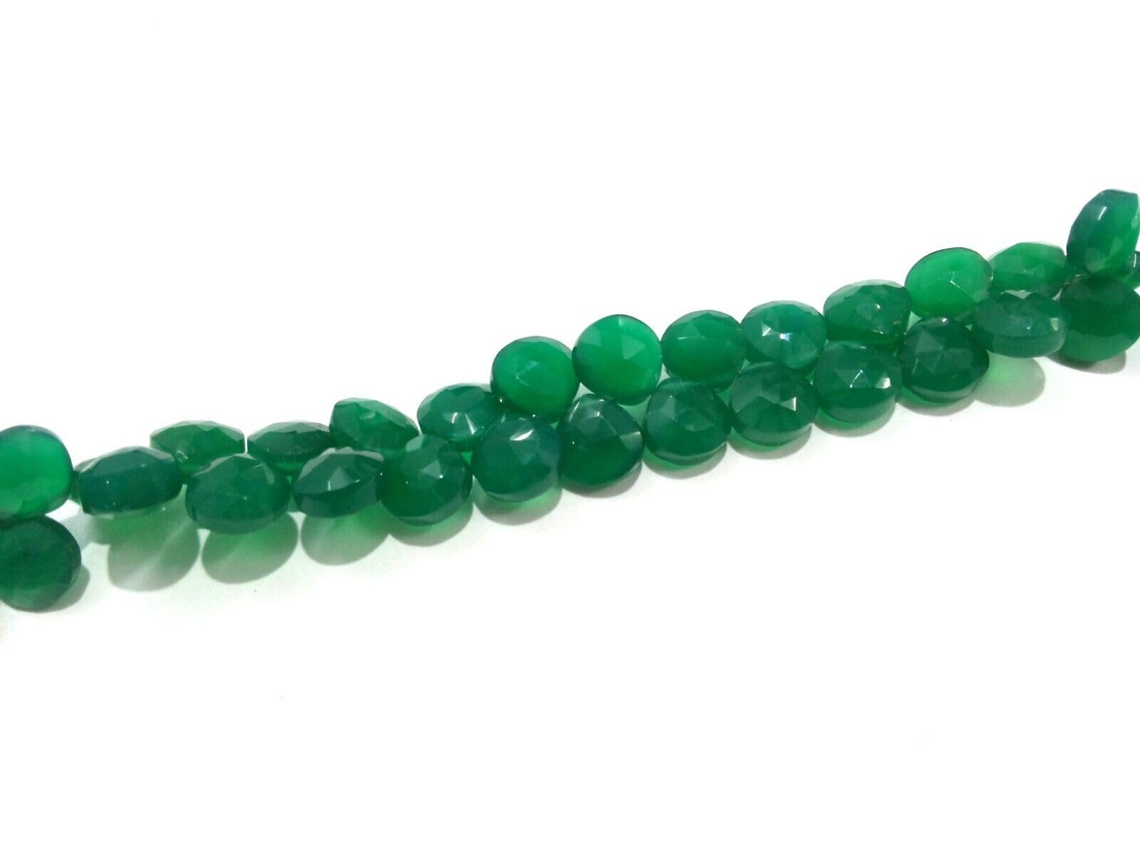 Onyx vert naturel véritable à facettes 6-7mm, perles sans défaut