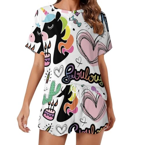 Pyjama femme licorne mignonne pour vos soirées cocooning et matinées de détente estivales