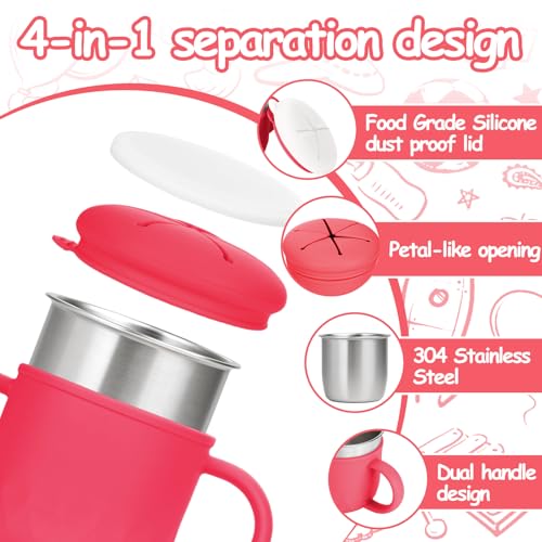 Image of Mity rain Stainless Steel Snack Containers, 4-in-1 Spill Proof
