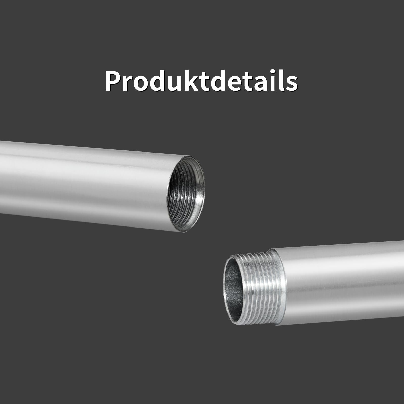 2 Stück 76CM 3/4 Zoll Gewindestandard Edelstahl-Rohrverschraubung Fit rohr-schraubzwinge 3/4 zoll mit 2 Stück 76CM Verlängerungsstänge aus Edelstahl