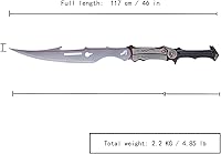 Vista 2 de Acero al carbono Fantasía Blazefire Sable espada Real Metal,Eclair · Farron Rayo Gunblade Cosplay réplica Anime Juego trueno accesorios