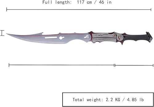 Miniatura 2 de Acero al carbono Fantasía Blazefire Saber Espada Real Metal,Eclair  Farron Rayo Gunblade Cosplay Réplica Anime Juego Trueno Accesorios