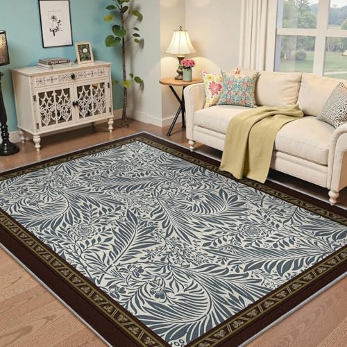 Tapis lavables antidérapants 80x150cm imprimé botanique doux