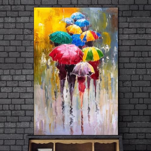 Affiche parapluie coloré KEBIA 70x100 cm grand format décoration murale salon
