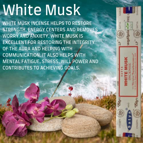 Satya Nag Champa White Musk Incense Sticks - Image 2