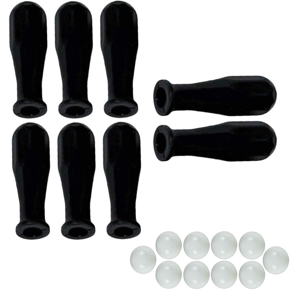 Garlando Set Completo Otto (8) manopole per aste Calcio Balilla Diametro mm. 16,. Manopole in Gomma con Inserti in Legno, per Una Migliore Presa