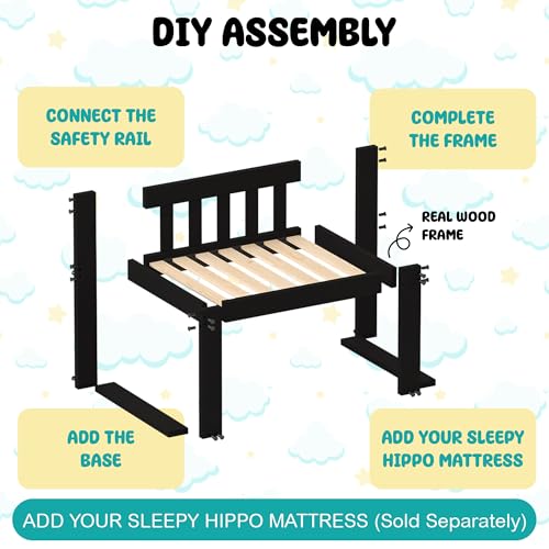 Dog Bed Frame - Wooden Raised Dog Bed Frame ONLY, Human-Style Freestanding Pet Bedside Cosleeper for Dogs & Cats, Wood Bunk Bassinet for Small, Medium & Large Breeds (High Profile) - Image 6