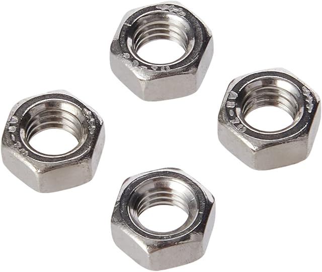 Metric Hexagonal (Hex) Full Nuts A2 Stainless Steel M5 5mm (Pack of 50 Nuts)