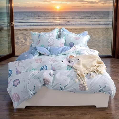 FADFAY Duvet Cover Set King Coastal Bedding Nautical Tropical Bedding 100% High Qualtiy Cotton Super Soft Hidden Zipper Closure 3 Pieces King/California King Size-No Comforter/Filling - Image 2