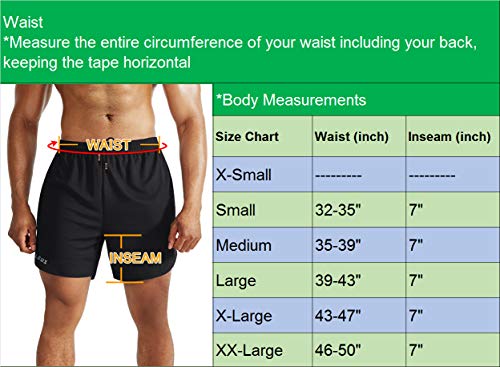 Neleus – Short masculino leve para treino, corrida, esportivo com bolsos, 6070 Black/Grey,2 Pack, Me