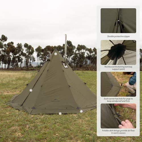 Carpa tipi Naturehike Ranch Fire para 6 personas miniatura 6