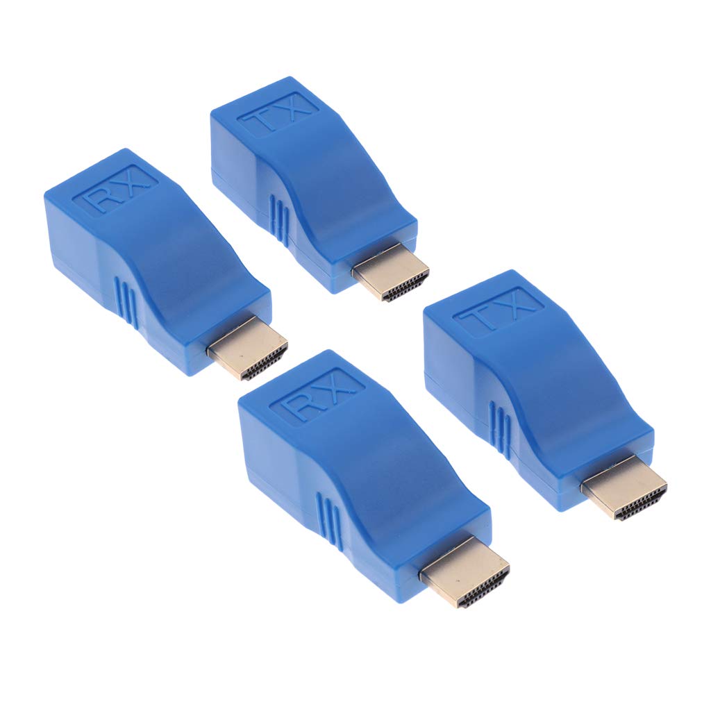 atdaraz 2Pair Blue HDMI 30M Extender to RJ45 Cat5 Network LAN Ethernet Adapter Repeater-image-25