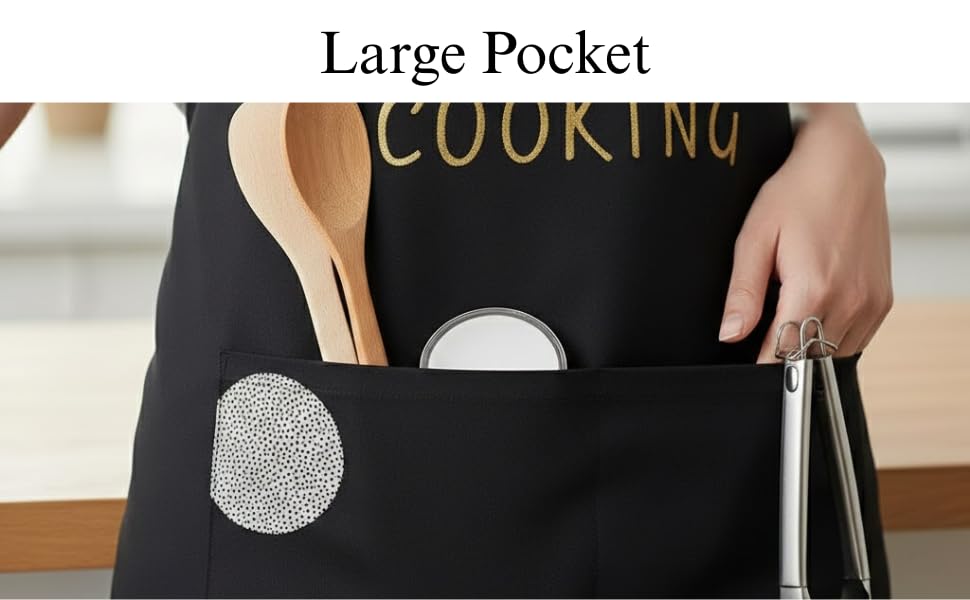 Image of HROY Kitchen Apron for Women & Men with Pocket & Side Towel | Kitchen Apron for Women & Men with Pocket & Side Towel | Reusable Cooking Chef Apron for Home Kitchen