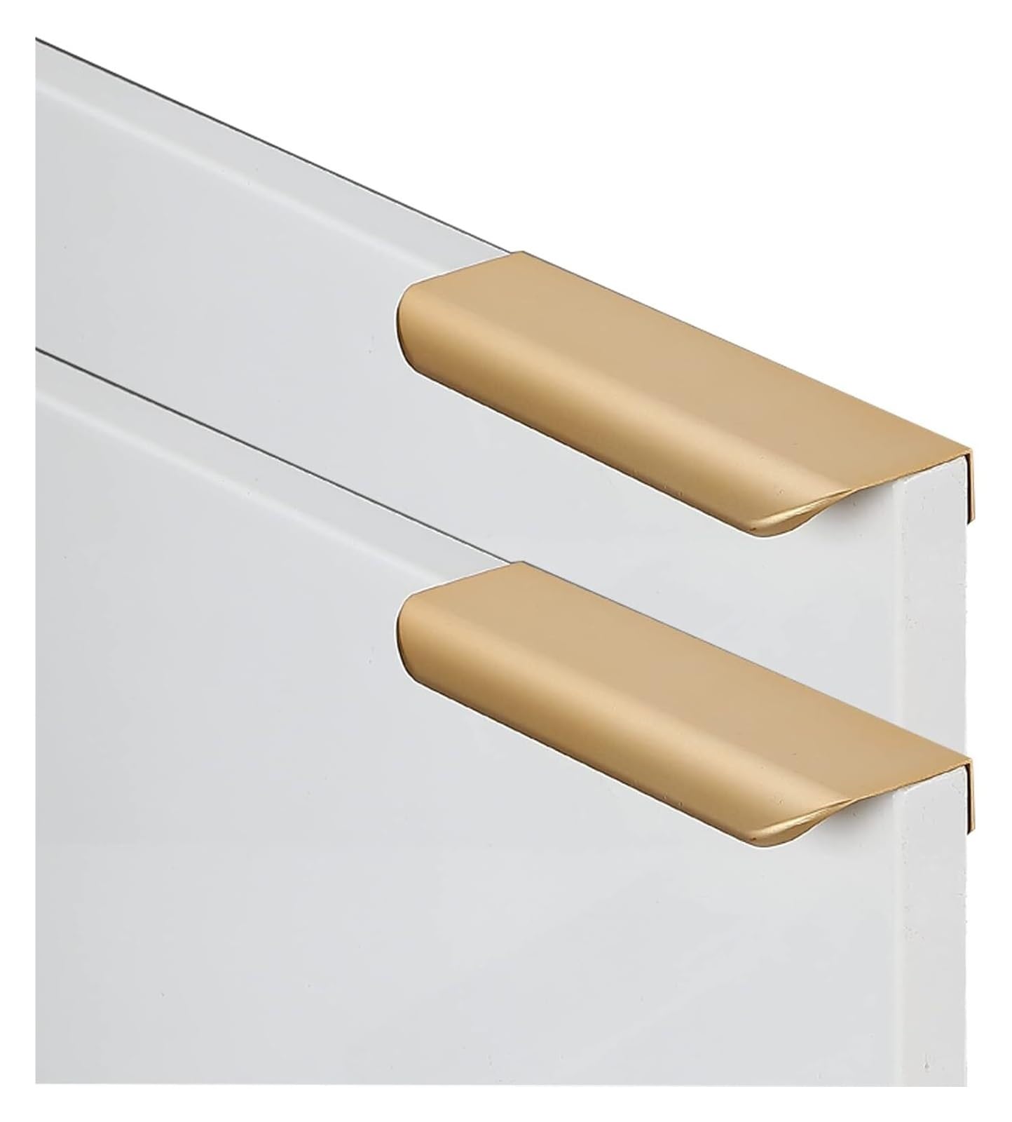 Mbhhu Gold Hidden Drawer Pulls， 2Pcs Concealed Cabinet Handle Hidden Pulls Rounded Corners Drawer Invisible Knobs,Cupboard Knockers Bedroom Knobber For Dresser Wardrobe Door Levers(1000Mm)