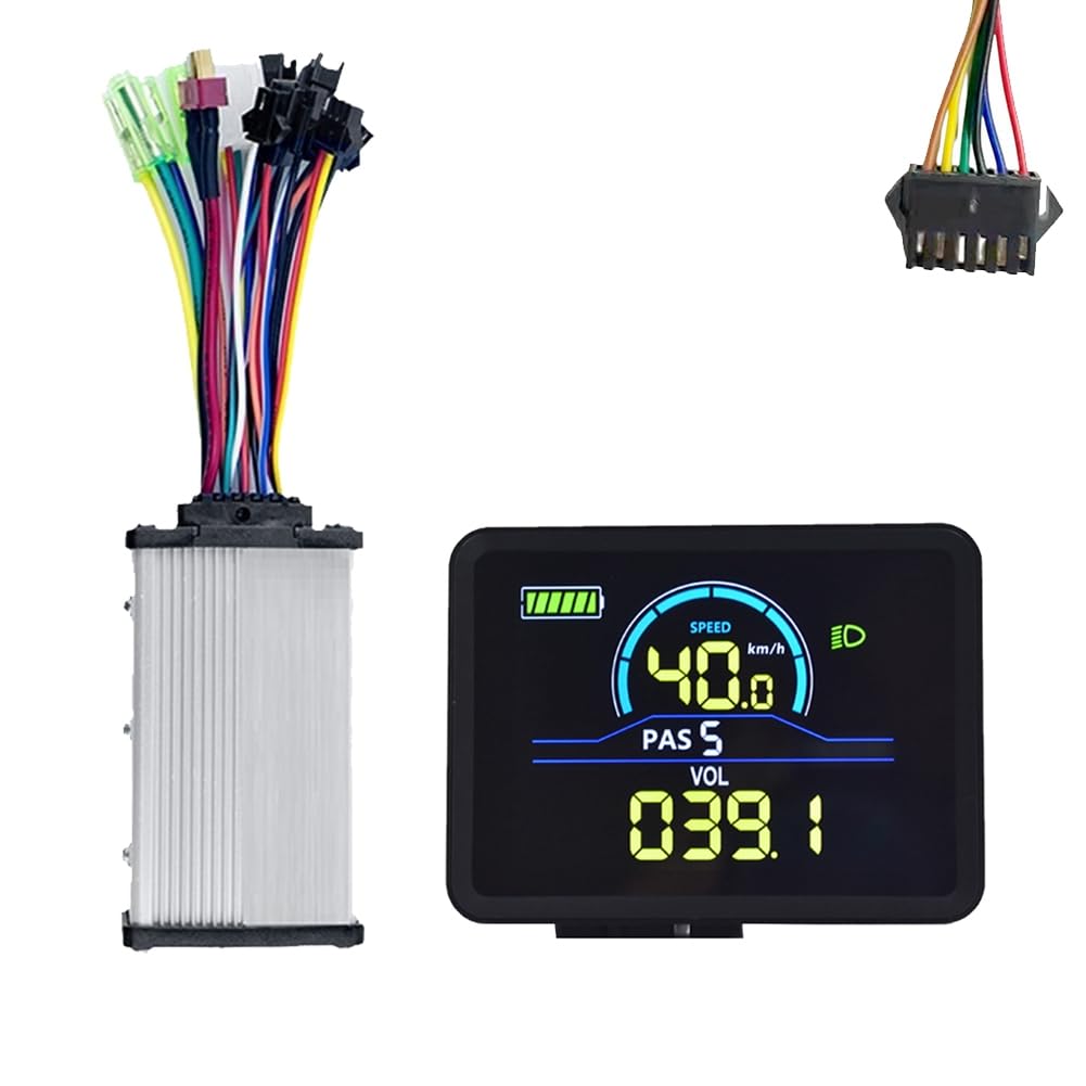 P5C miernik wyświetlacza LCD do roweru elektrycznego 24 V-60 V + 36 V/48 V 350 W kontroler sinusoidalnej UART Ebike kolorowy wyświetlacz LCD SM 6PIN