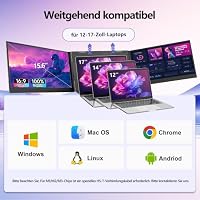 15,6 Zoll Laptop Bildschirm Erweiterung, Silber Triple Portable Monitor – Ansicht 6
