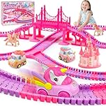 Wootoyz Girls Race Track Toy for 2 3 4 5 6 Year Old Girls Gift, Unicorn Gifts for Girls Birthday Presents for 3-12 Year Old Olds Toddler Toys Christmas Xmas Gifts Princess Construction Race Track Toy