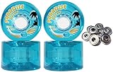 TGM Skateboards Bigfoot Freeride Longboard Wheels 65MM 78A Islanders SHR Cruiser + ABEC 9'S (Blue)