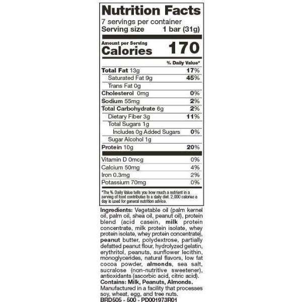 ProteinWise - Barra Keto de Mantequilla de Maní - 7 Unidades miniatura 2