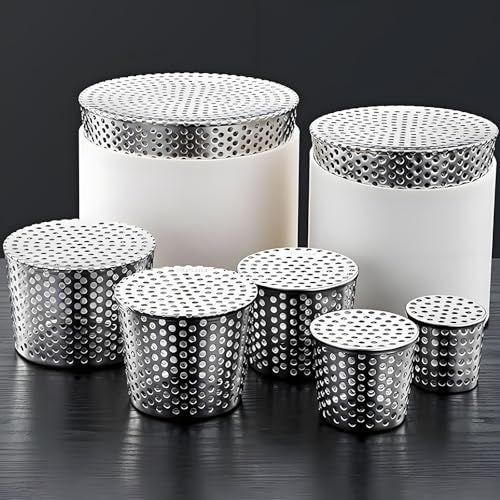 Filtres De Gouttière en Acier Inoxydable, Lot 4 Crapaudine Gouttières 50mm-200mm Filtre Gouttièr À Mailles, Grille Protection Gouttiere Anti...
