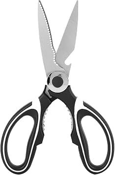 Sharp Kitchen Scissors, Multi-Purpose Stainless Steel Scissors, Kitchen Scissors Heavy Duty Steel Scissors for Chicken, Fish, Meat, Vegetables, Herbs, BBQ, Flowers, Nuts
