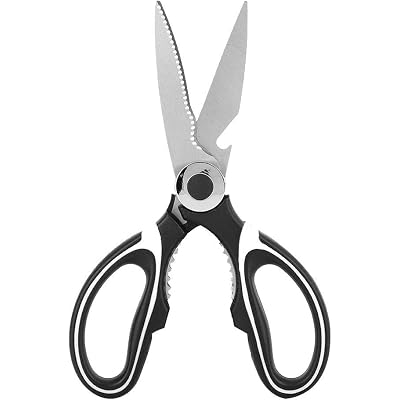 Sharp Kitchen Scissors, Multi-Purpose Stainless Steel Scissors, Kitchen Scissors Heavy Duty Steel Scissors for Chicken, Fish, Meat, Vegetables, Herbs, BBQ, Flowers, Nuts