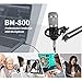 HXBER BM800 Professional Condenser Microphone Podcast Live Broadcast Equipment USB MIC Microfone Set Studio Mic with Arm Stand Music Recording Equipment for Studio Live Recording and Broadcasting