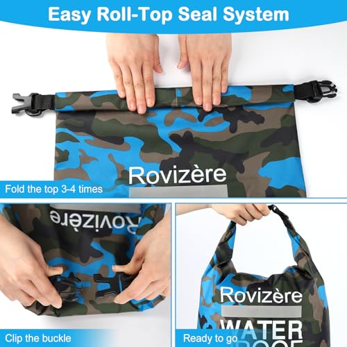 Bolsa seca impermeable 15L, Camuflaje naranja miniatura 5