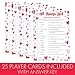 DISTINCTIVS Valentine's Day Classroom Party Game – 25 Player Cards, All Things Red Trivia Classroom Party Activity, Fun Valentine Trivia Game for Couples, Families, and Friends