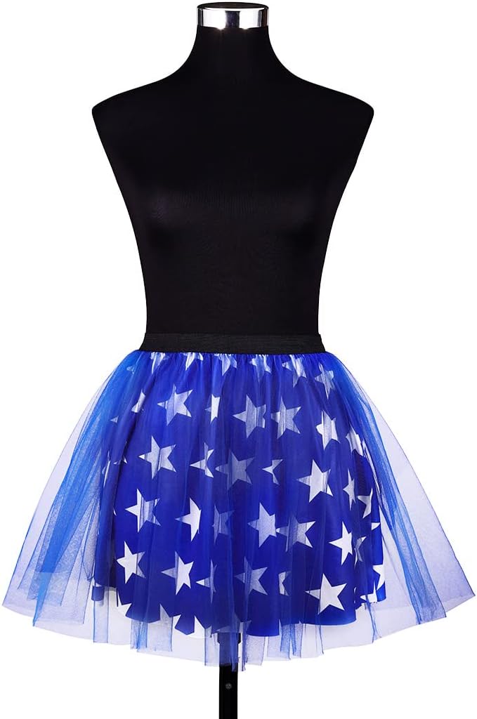 TWINKLEDE 4th of July Patriotic Tutu Skirt Independence Day Costume Tutus Skirts for Women Adult