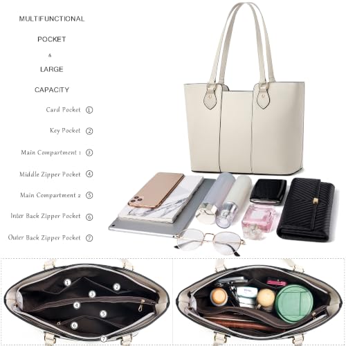 Image of CHICAROUSAL Tote Handbags Purses for Women PU Leather Womens Shoulder Bag | Large Tote Bag for Women, Shoulder Purse, Vegan Leather Purses for Women, Women's Handbags