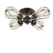 YOBO Lighting Oil Rubbed Bronze Wire Cage Vintage 4-Lights Semi-flush Mount Ceiling Lights Fixture
