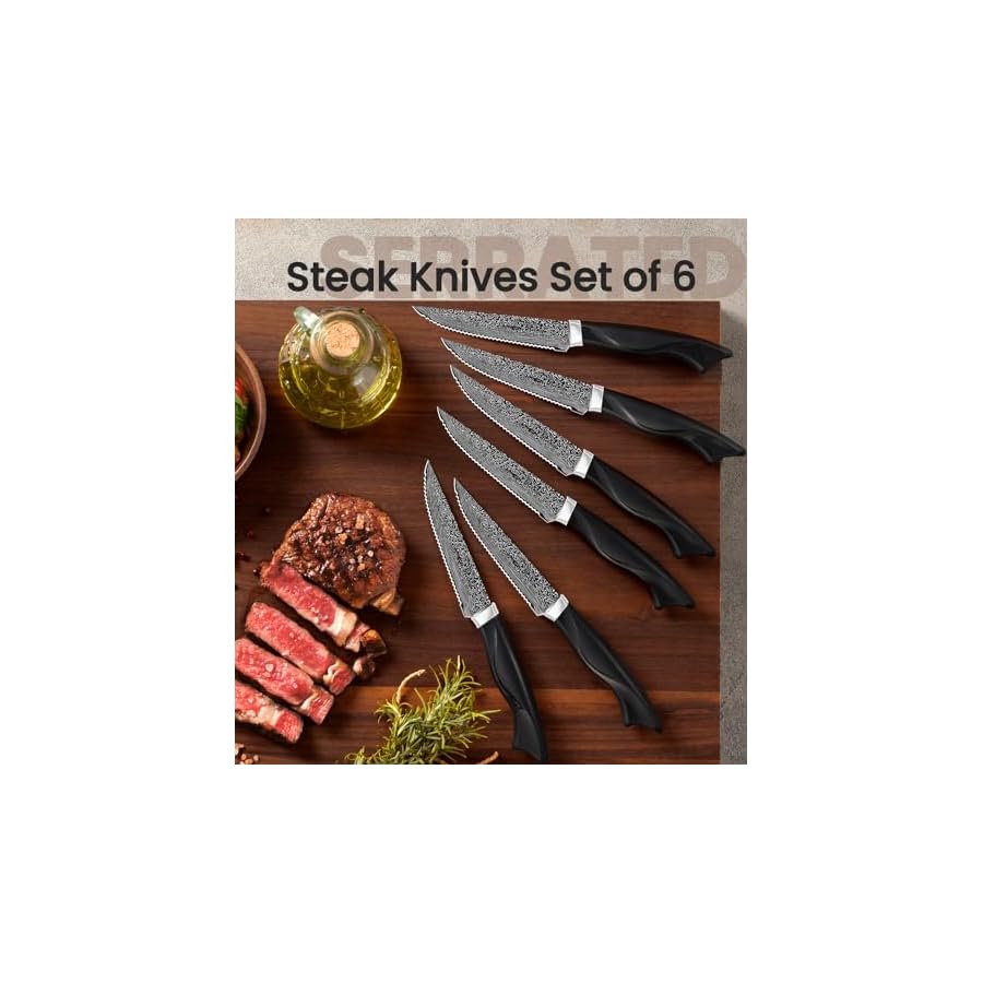 Knife-Set-15-Pieces-Kitchen-Knife-Set-with-Built-in-Sharpener-High-Carbon-German-Stainless-Steel-Knife-Block-Set-Dishwasher-Safe Knife Set, 15 Pieces Kitchen Knife Set with Built in Sharpener, High Carbon German Stainless Steel Knife Block Set, Dishwasher Safe