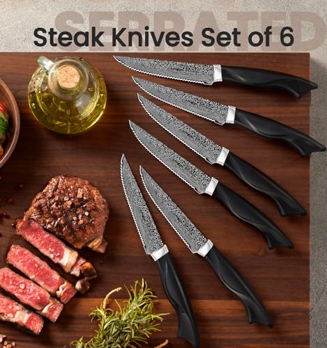 15-Piece Kitchen Knife Set with Built-In Sharpener and Stainless Steel Block