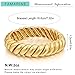 FAMARINE 14K Gold Plated Chunky Bangle Bracelet, Stretchable Elastic Bracelet for Women Men